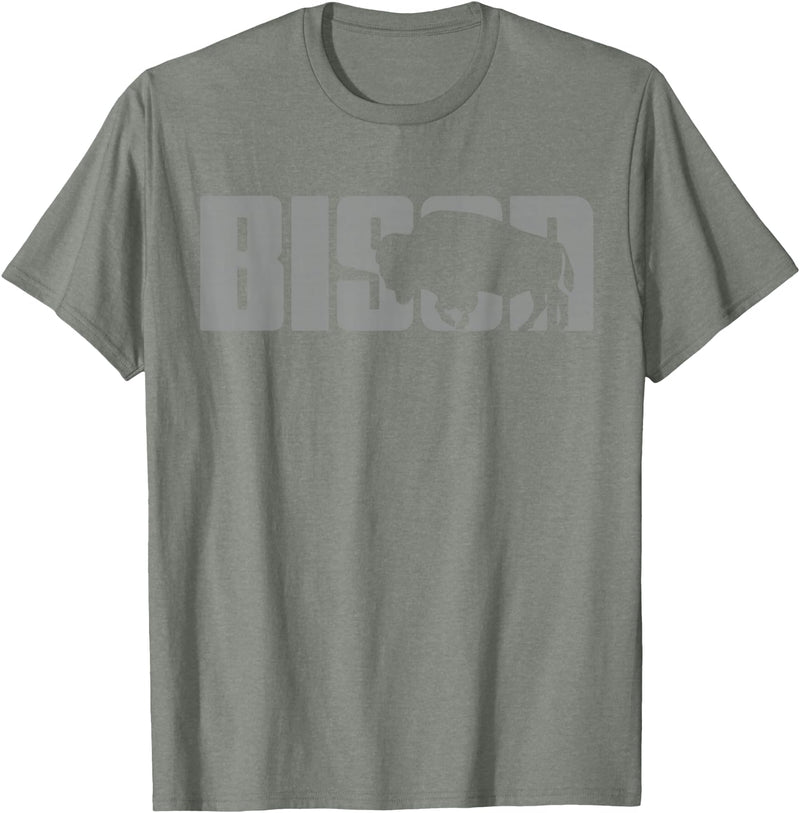 Bison Buffalo Apparel Bison Lover Buffalo Clothing - Buffalo Bison T-Shirt - Olive Heather