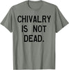 CAT COW CHIVALRY IS NOT DEAD T-Shirt - Olive Heather