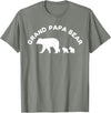 All in the Bear Family Grand Papa Bear Grandpa With 2 Two Cubs Gift T-Shirt - Olive Heather