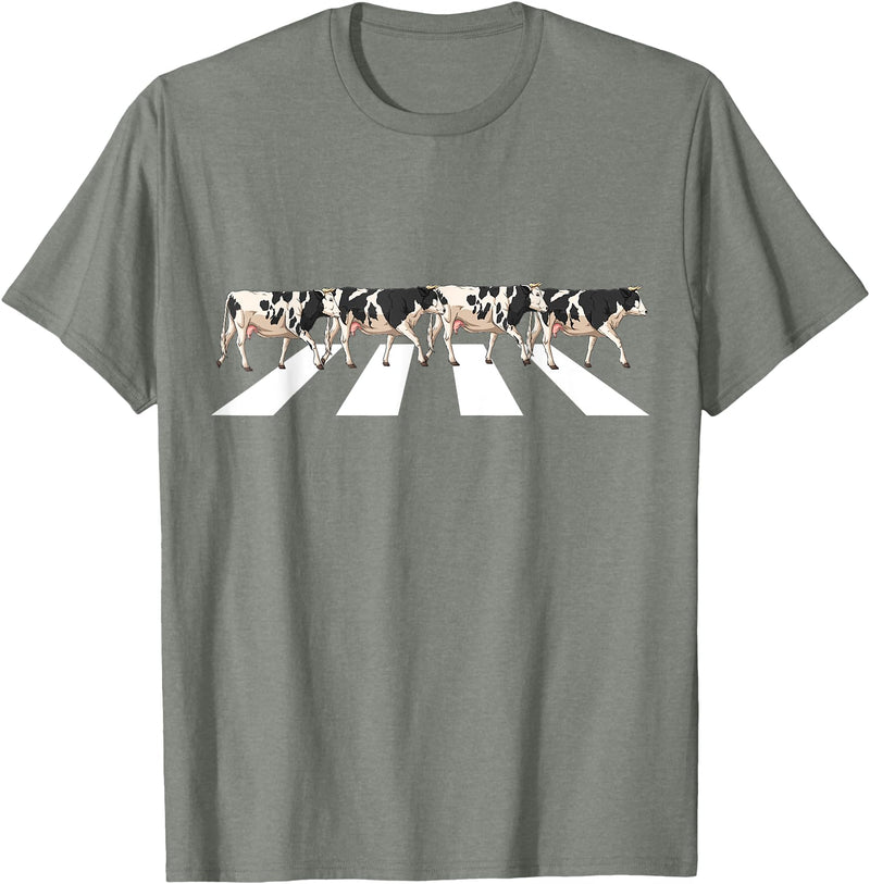 Funny Cow Shirt Women Men Girls Kids Boys Gifts Funny Crosswalk Cows Farming farm Cow Girl Boy Women Men Kid T-Shirt - Olive