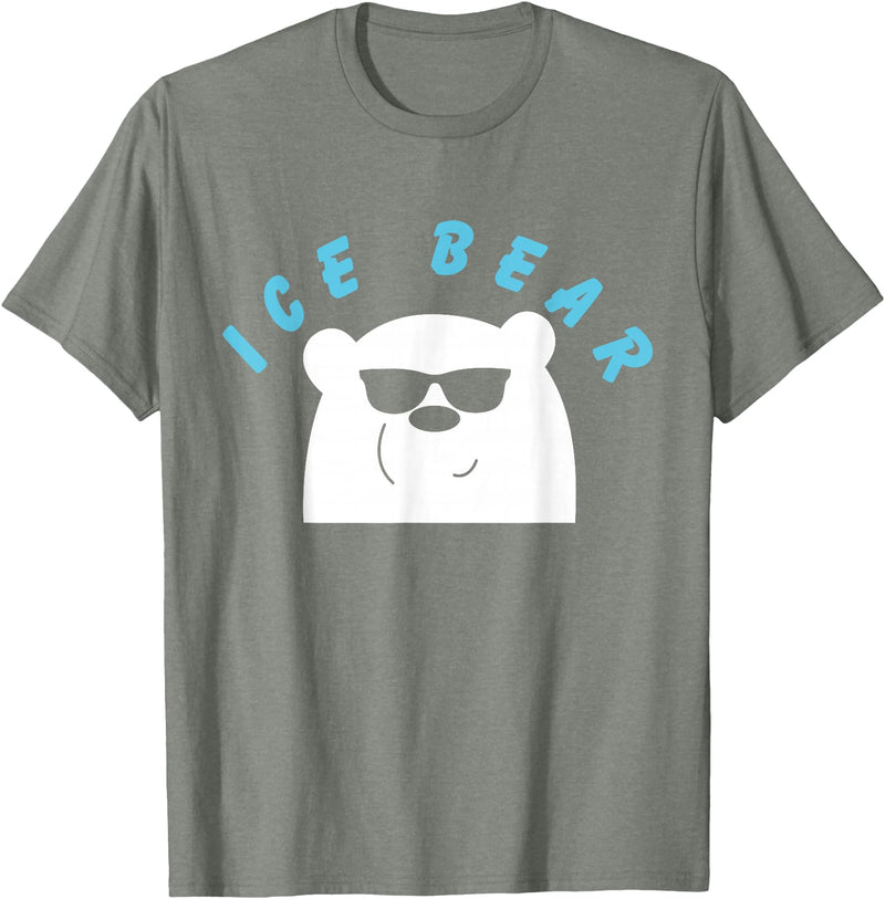 Global Warming Awareness Arctic Winter Ice Ice Bear with Sunglasses Polar Bear Plunge T-Shirt - Olive Heather