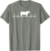 Black Angus Rancher Geschenk Für Bauern Heartbeat ECG Pulse Cow Black Angus Rancher T-Shirt - Olive Heather