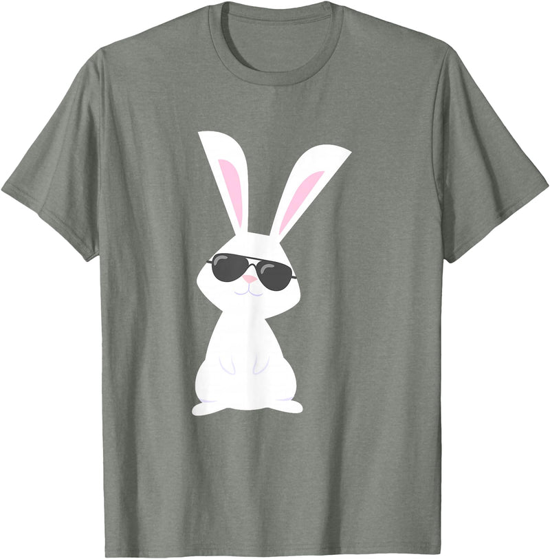 Cool Bunny Rabbit T-Shirt in Olive Heather