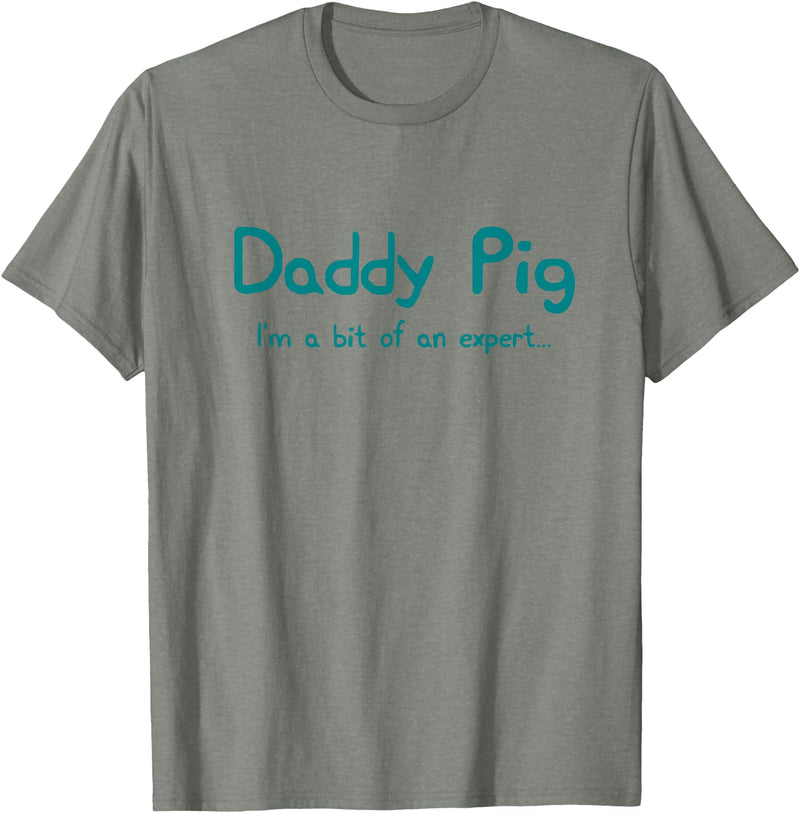 Maishi Gifts Father Pig Gift Dad Birthday Daughter Ideas - Daddy T-Shirt - Olive Heather