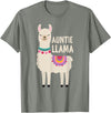 Family Matching Llama Birthday Auntie Llama Aunt Of The Birthday Llama Party Family T-Shirt - Olive Heather