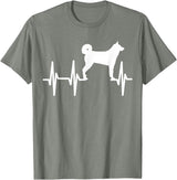 Dog Silhouette Heartbeat Line T-Shirt