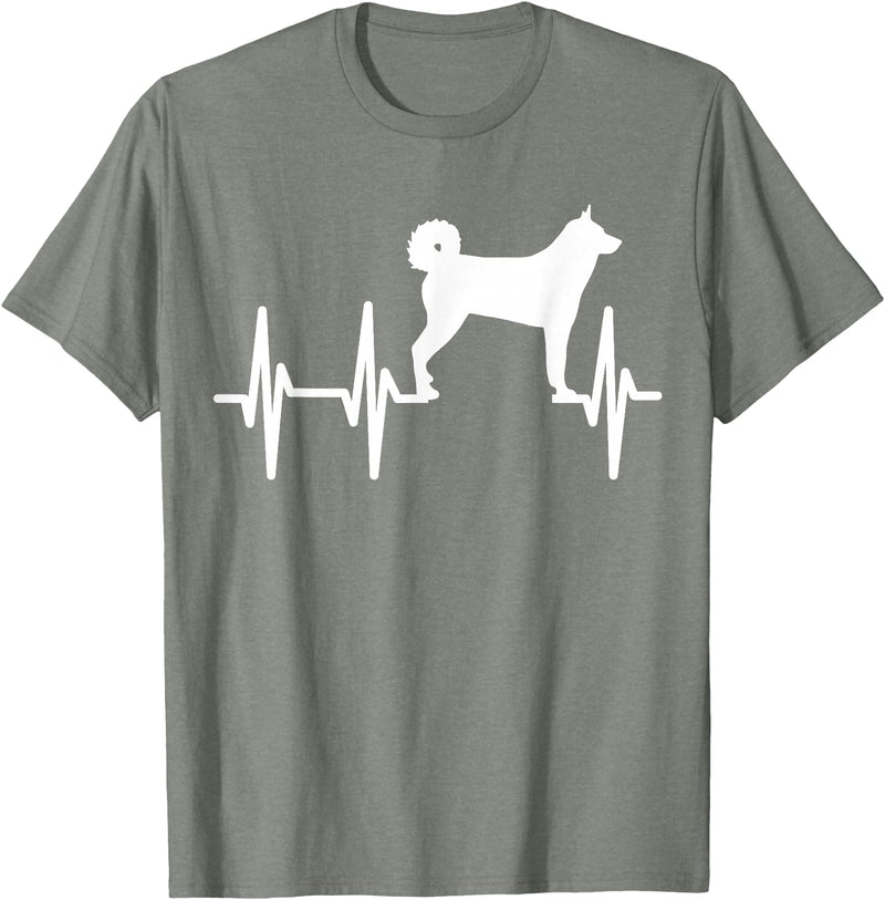 Hundekarelische Bärn-Liebhaber-Geschenke Karelian Bear Heartbeat Dog Mum Dad Pet Gift T-Shirt - Olive Heather