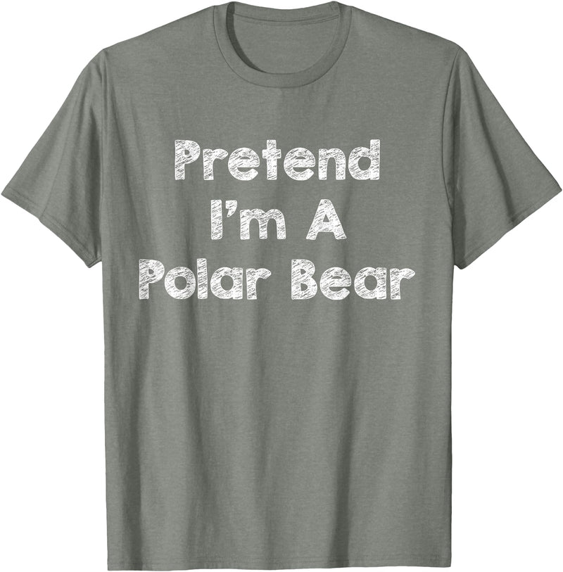Lazy Polar Bear Costume Co. Pretend I'm A Polar Bear Costume Funny Bear Outfit Halloween T-Shirt - Olive Heather