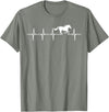 Heartbeat Horse Lover Gifts Women Men Girls Gifts Horse Lover Gifts Heart EKG Heartbeat Pulseline Cardiology T-Shirt - Olive Heather