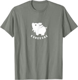 Kunekune cute piglet pet. Minimal art for pig fans Kunekune cute piglet pet. Minimal art for pig lovers T-Shirt - Olive Heather