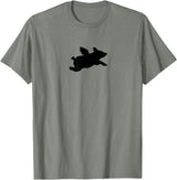 Pigs Flying Pig T-Shirt - Olive Heather