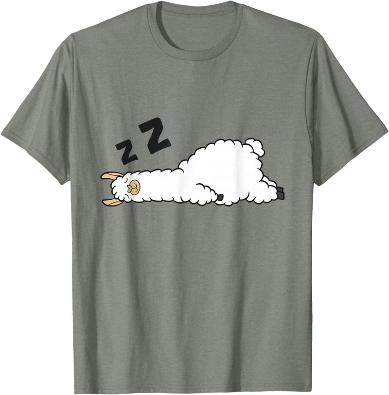 Sleeping Animals Tees And Gifts Llama Sleeping Tired Llama Napping Llama T-Shirt - Olive Heather