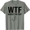 WTF Wheres The Fish Tee Funny Fishing, WTF Wheres The Fish T-Shirt - Olive Heather