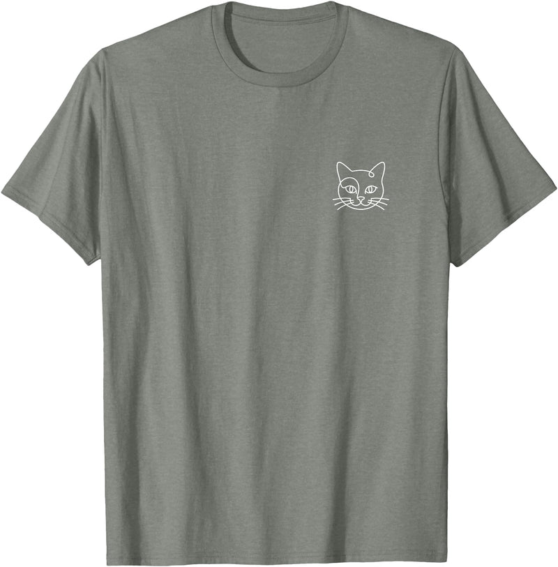 The Cat Head Apparel Co Cat Minimalist T-Shirt - Olive Heather