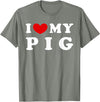 I Heart My Everything - Collection I Love My Pig T-Shirt - Olive Heather