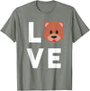 Teddy Bear Apparel Co. I Love Bears Cute Baby Bear Face Lover Kids T-Shirt - Olive Heather