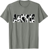 funny saying Gifts for Family Members and more Auntie Cow Print Cow Pattern T-Shirt, Black - Olive Heather