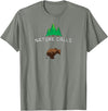 Deer Hunt Shirts Nature Calls with a pooping bear, funny elk hunting fishing T-Shirt - Olive Heather
