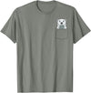 PeekingZoo Polar Bear Pocket Polar Bear In Pocket Polar Bear Peeking T-Shirt - Olive Heather
