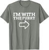 Furry Fandom Gifts I'm with The Furry T-Shirt - Olive Heather
