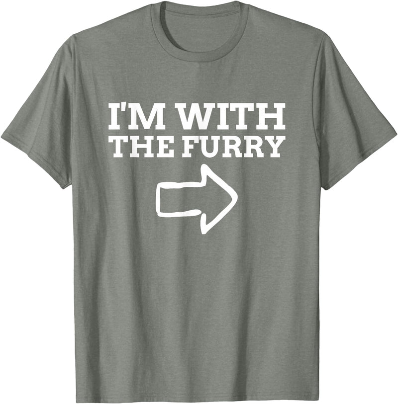 Furry Fandom Gifts I'm with The Furry T-Shirt - Olive Heather