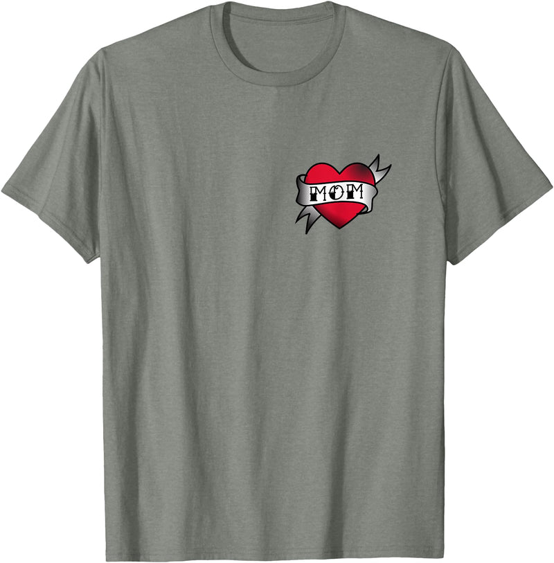 Mama Bear Tee Shirts Mom Heart Tattoo T-Shirt T-Shirt - Olive Heather