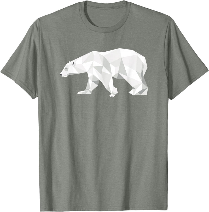 Geometric Patterns By DSMD Cool Polar Bear Geometric Pattern Boho Art Christmas Animal T-Shirt - Olive Heather