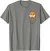 Funny Hamster Peeking in Pocket Animal Lover Men Women Kids T-Shirt - Olive Heather