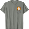 Animal In Pocket Tee Funny Guinea Pig Peeking in Pocket Cavy Rodent Animal Lover T-Shirt - Olive Heather