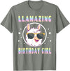 LLama Squad Shirts and Gifts Llama Birthday Girl Party Outfit Amazing Pun Fun Rainbow T-Shirt - Olive Heather