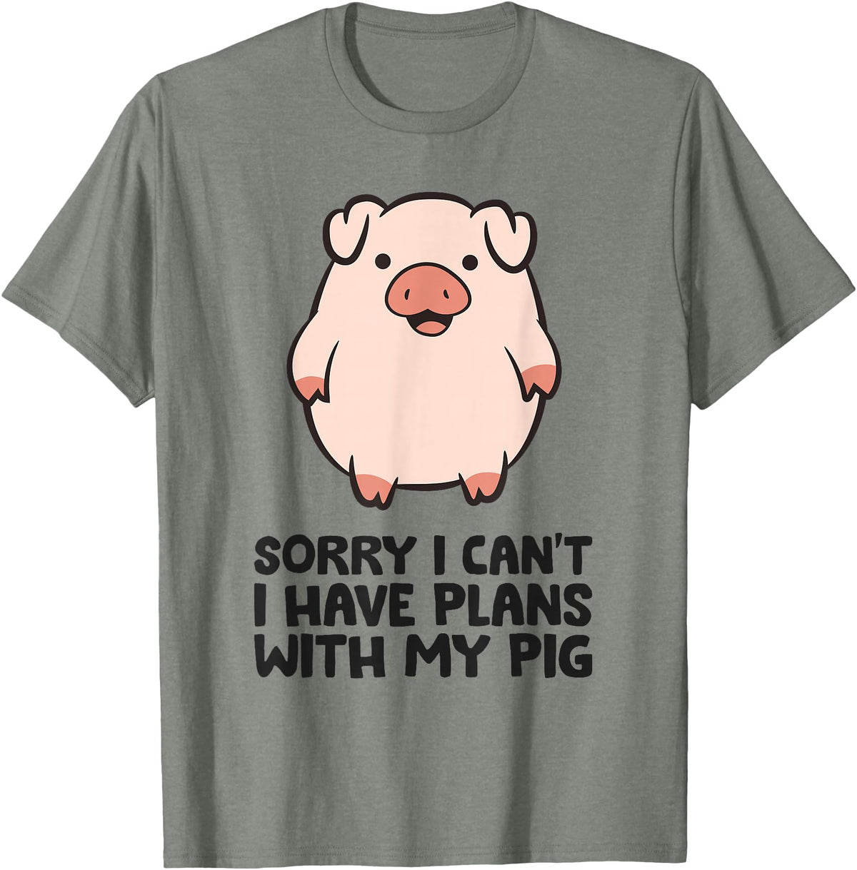 Pig Lover and Pig Farmer Gifts And Tees Pig Farmer Sorry I Can't I Have Plans With My Pig T-Shirt - Olive Heather