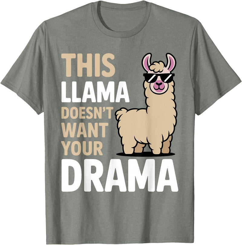 Llama Gift Llama Lover Accessories & Lama Stuff Funny Llama Design for Men Women Kids Llama Lover Llama T-Shirt - Olive Heather