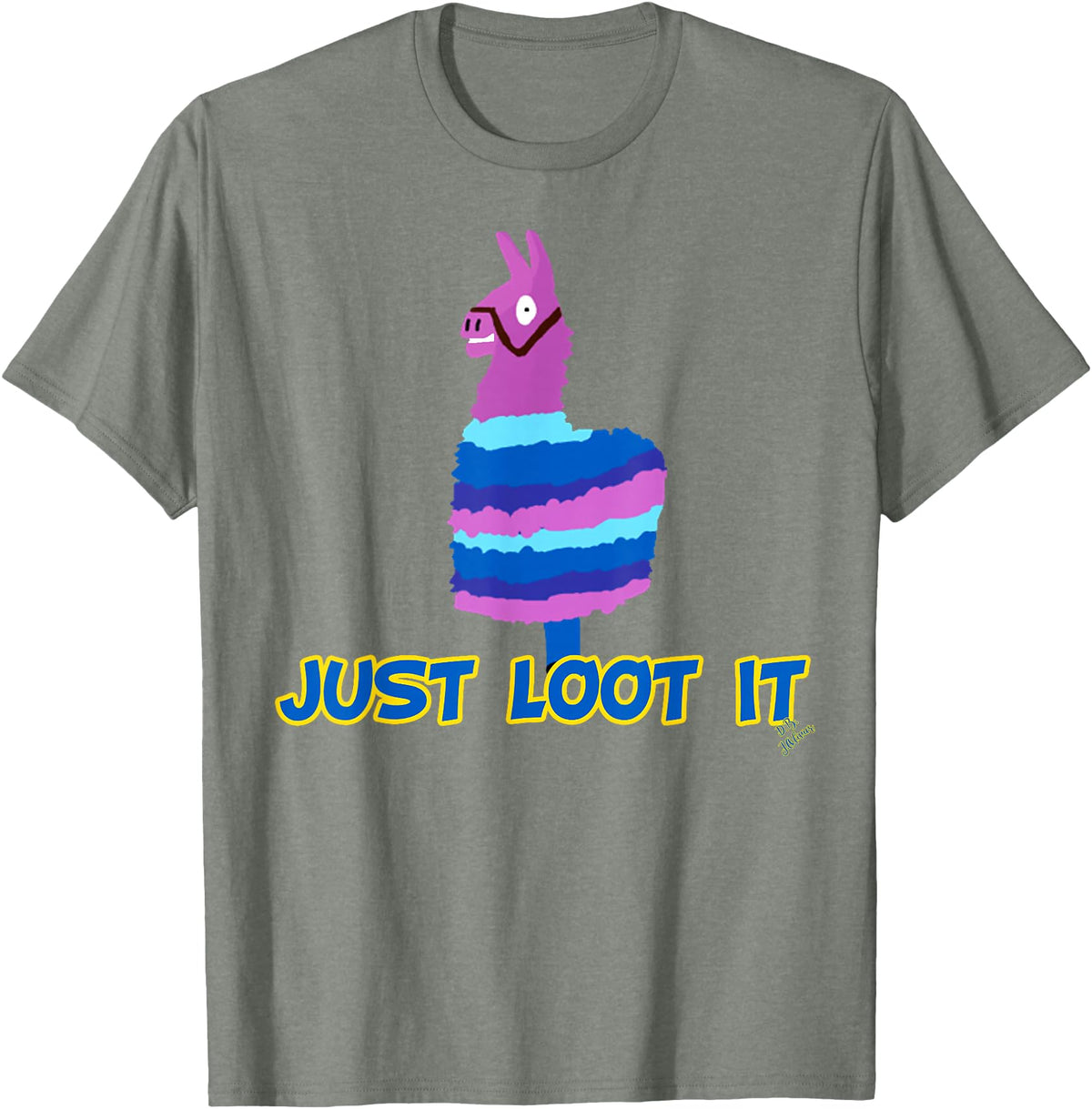 gamer shirts by jean olivier Funny llama outfit gamer outfit just loot it T-Shirt - Olive Heather