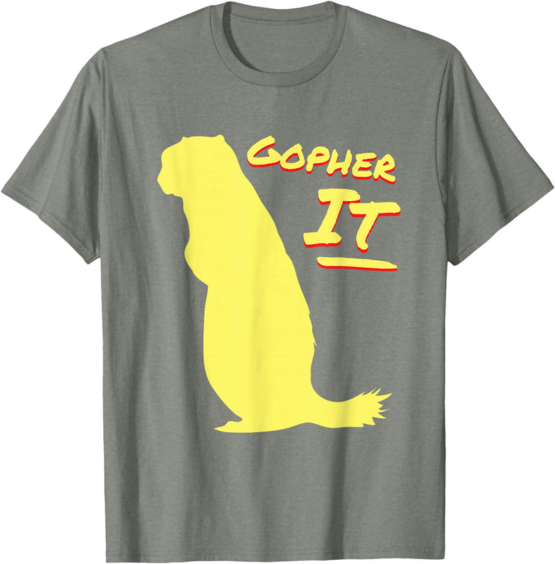Green Cow Land Gopher It Funny Pun T-Shirt - Olive Heather