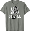 Bear Daddy Leck Meine Stiefel Lick My Boots German Gay Leather T-Shirt T-Shirt - Olive Heather