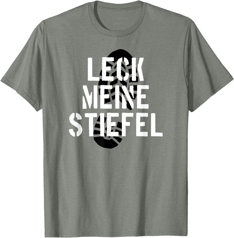 Bear Daddy Leck Meine Stiefel Lick My Boots German Gay Leather T-Shirt T-Shirt - Olive Heather