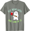 PeeKay Apparel - Fun Ice Bear Will Take Care Of It T-Shirt - Olive Heather