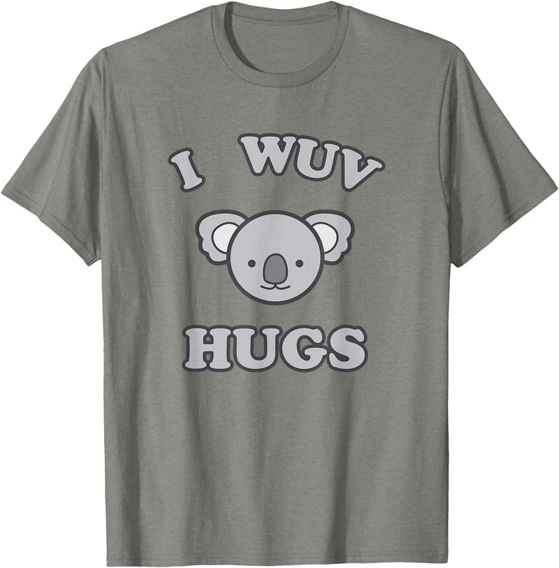 I Wuv Hugs and Koala Bears I Wuv Hugs Cute Koala Bear Love T-Shirt - Olive Heather