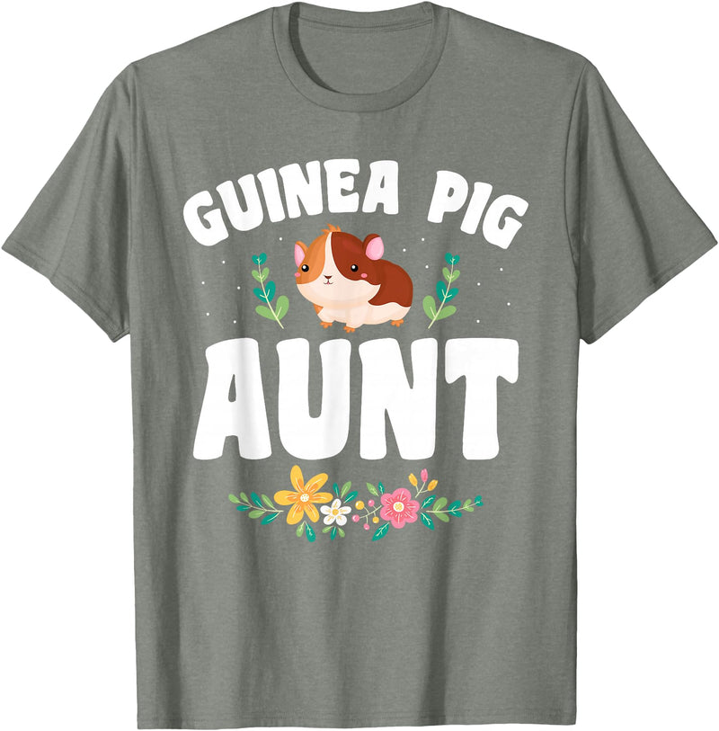 Guinea Pig Aunt Wear Guinea Pig Aunt Pet Owner T-Shirt - Olive Heather