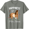 Miniature Horse Gifts Mini Horse Gift Miniature Horse Lover Gifts Happiness Is A Mini Horse T-Shirt - Olive Heather