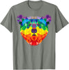 Bear Gay Pride Novelty by Ryan Co. Geometric Bear LGBT Rainbow Flag Gay Pride Men Women T-Shirt - Olive Heather