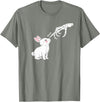 Cute Skeleton Hand Boop Bunny Rabbit Funny Easter Day T-Shirt in Olive Heather