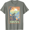 Giant Step Design Co. SWVA Southwest Virginia Black Bears Vintage Parks Poster T-Shirt - Olive Heather