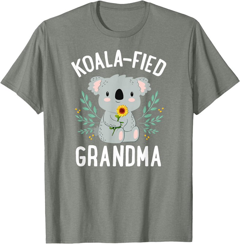Mothers Day Stuff for Mom from Daughter or Son Koalafied Grandma Koala Bear Sunflower Floral Mothers Day T-Shirt - Olive Heather