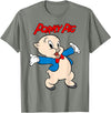 Looney Tunes Porky Pig Vintage Portrait T-Shirt - Olive Heather