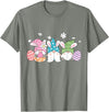 Gnomes with Bunny Ears and Easter Eggs Rabbit T-Shirt in Olive Heather