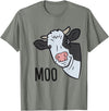 Cow Farm Animal Tees For Cow Lovers Cow Moo Farm Animal Funny Cow T-Shirt - Olive Heather