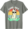 Retro Sunset Llama Spitter Joke Girls Boys Toddler Funny Llama Lover Stand Back I Spit Cute Llamas Spitting Pet T-Shirt - Olive Heather