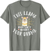 Cute Llama And Alpaca Animal Design Ideas Dieses Lama Wanna dein Drama nicht T-Shirt - Olive Heather