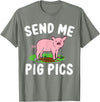 Funny Pig Farm Piggy Farmer Farming Gifts DAIMMER Send Me Pig Pics T-Shirt - Olive Heather